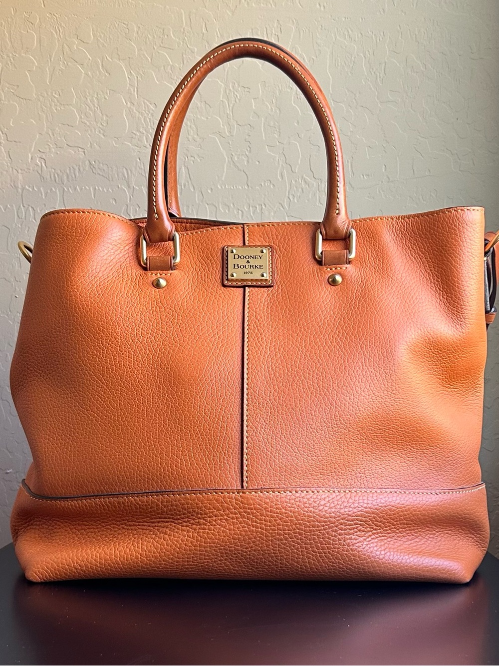Dooney & Bourke Orange Leather Tote Bag